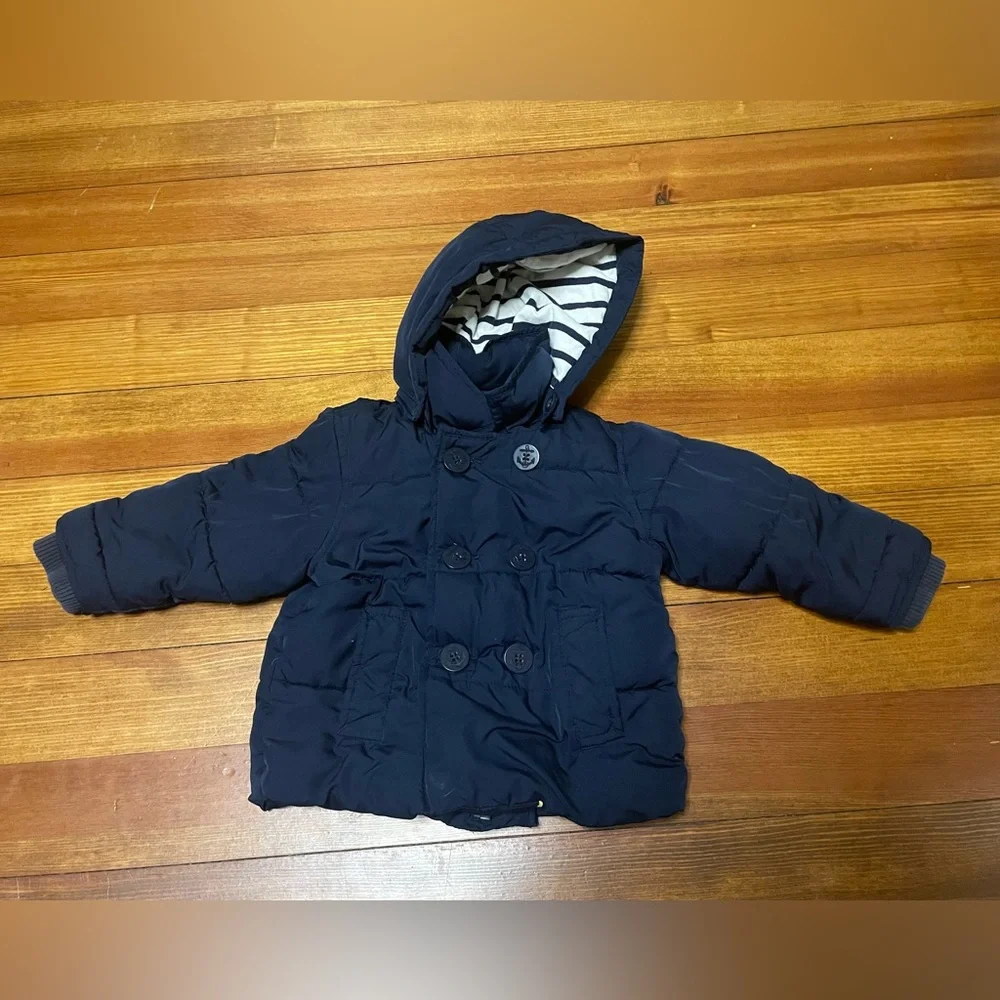 GAP Navy Puffer Jacket with Navy Snow Overalls Size 18-24 Months